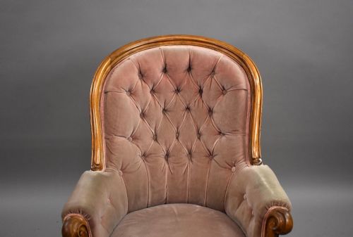 VICTORIAN WALNUT ARMCHAIR - ADDITIONAL PHOTO 5