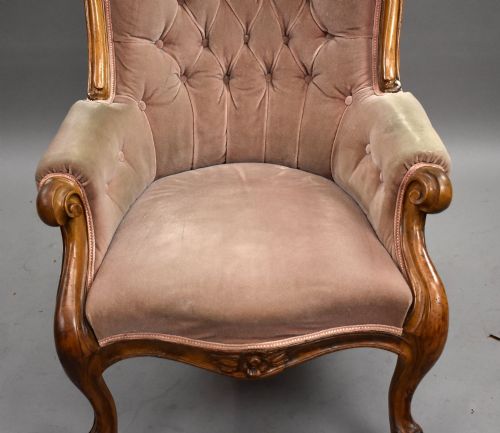 VICTORIAN WALNUT ARMCHAIR - ADDITIONAL PHOTO 6