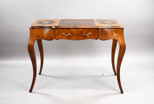 fig 1. Victorian Burr Walnut & Marquetry Writing Table