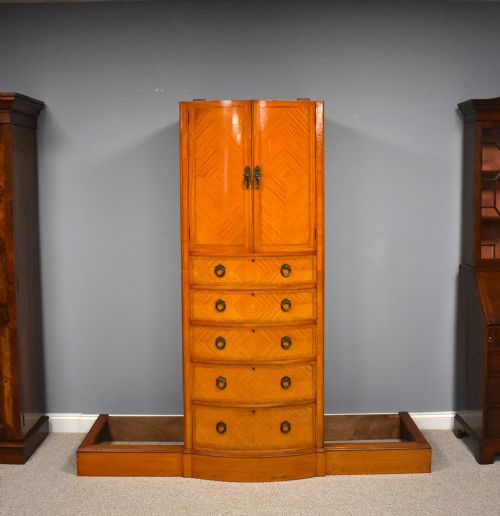 fig 1. Edwardian Satinwood Breakfront Wardrobe
