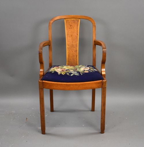 fig 2. Set of 6 Art Deco Walnut Dining Chairs