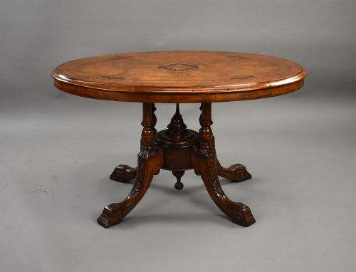 fig 1. Victorian Burr Walnut Inlaid Coffee Table