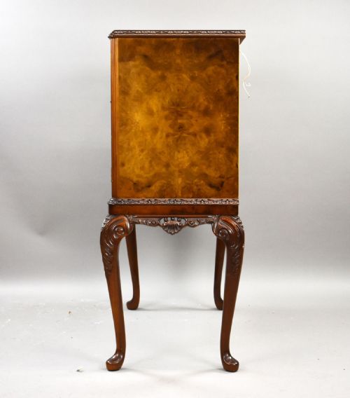 ANTIQUE BURR WALNUT COCKTAIL CABINET - ADDITIONAL PHOTO 6