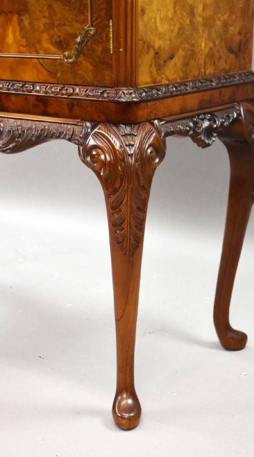 ANTIQUE BURR WALNUT COCKTAIL CABINET - ADDITIONAL PHOTO 7