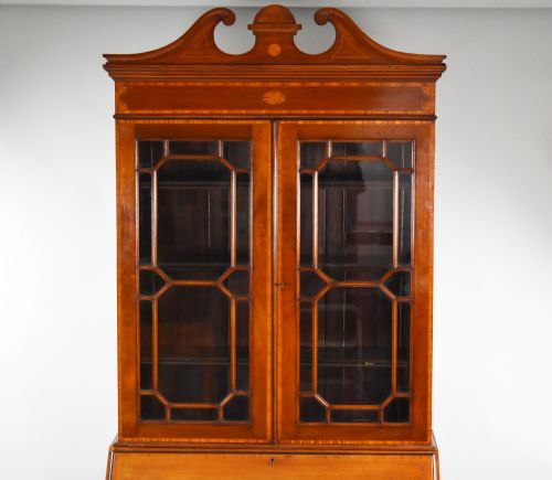 EDWARDIAN MAHOGANY BUREAU BOOKCASE - ADDITIONAL PHOTO 1