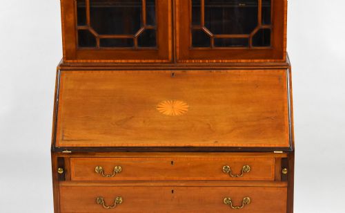 EDWARDIAN MAHOGANY BUREAU BOOKCASE - ADDITIONAL PHOTO 3