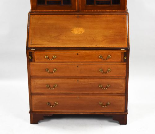 EDWARDIAN MAHOGANY BUREAU BOOKCASE - ADDITIONAL PHOTO 4