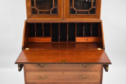 EDWARDIAN MAHOGANY BUREAU BOOKCASE - ADDITIONAL PHOTO 6