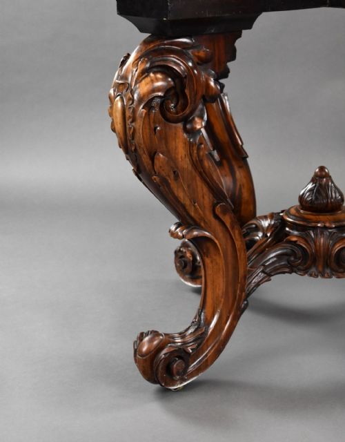 VICTORIAN BURR WALNUT MARQUETRY OCTAGONAL CENTRE TABLE - ADDITIONAL PHOTO 3