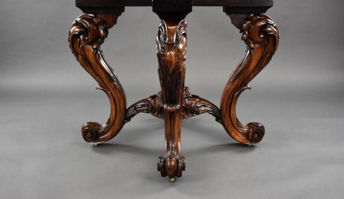 VICTORIAN BURR WALNUT MARQUETRY OCTAGONAL CENTRE TABLE - ADDITIONAL PHOTO 5