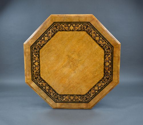 VICTORIAN BURR WALNUT MARQUETRY OCTAGONAL CENTRE TABLE - ADDITIONAL PHOTO 11