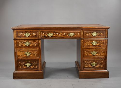 VICTORIAN ROSEWOOD MARQUETRY DESK - ADDITIONAL PHOTO 1