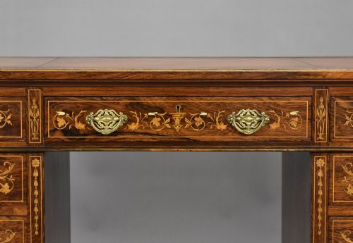VICTORIAN ROSEWOOD MARQUETRY DESK - ADDITIONAL PHOTO 3