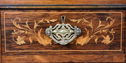 VICTORIAN ROSEWOOD MARQUETRY DESK - ADDITIONAL PHOTO 10
