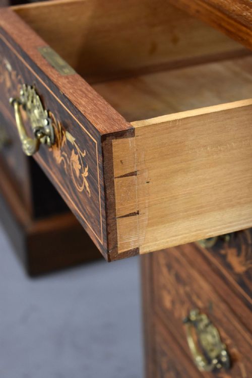 VICTORIAN ROSEWOOD MARQUETRY DESK - ADDITIONAL PHOTO 11