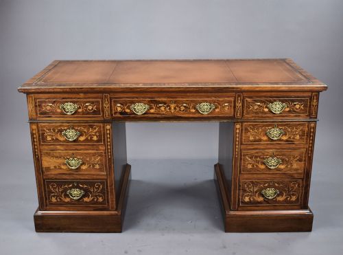 VICTORIAN ROSEWOOD MARQUETRY DESK - ADDITIONAL PHOTO 12