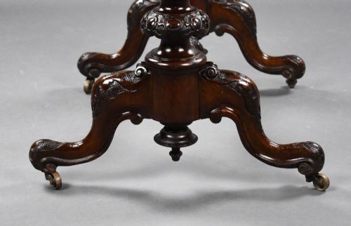 VICTORIAN BURR WALNUT GAMES WORK TABLE - ADDITIONAL PHOTO 6