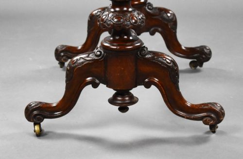 VICTORIAN BURR WALNUT GAMES WORK TABLE - ADDITIONAL PHOTO 10
