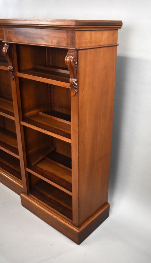 VICTORIAN MAHOGANY OPEN BOOKCASE - ADDITIONAL PHOTO 4