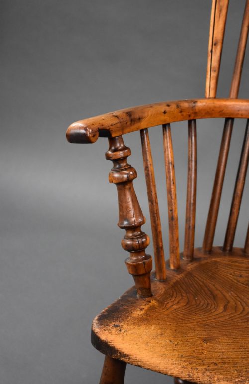 ANTIQUE YEW ELM WINDSOR ARMCHAIR - ADDITIONAL PHOTO 10