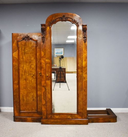 fig 2. Victorian Burr Walnut Triple Wardrobe