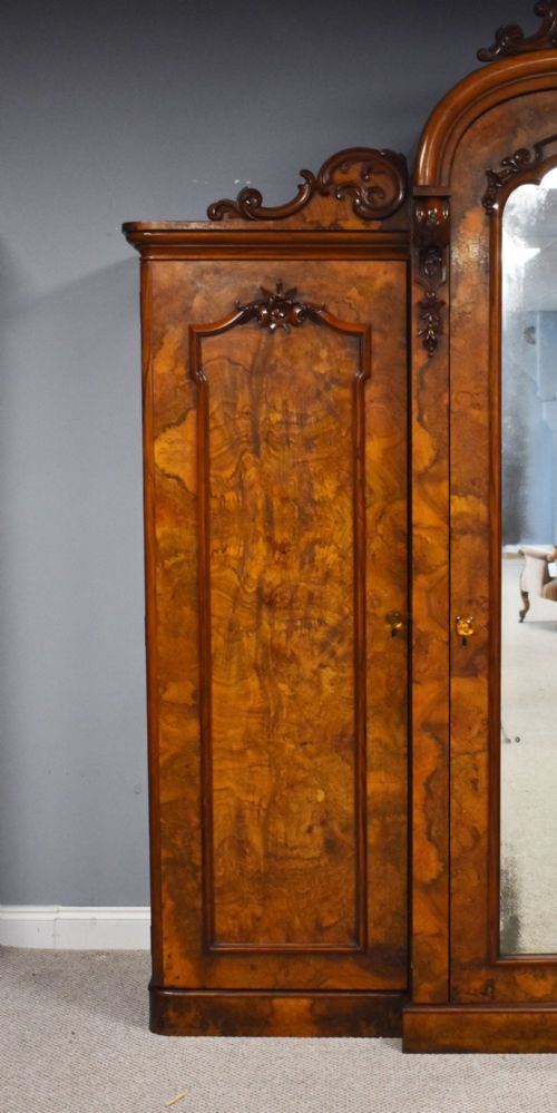fig 4. Victorian Burr Walnut Triple Wardrobe