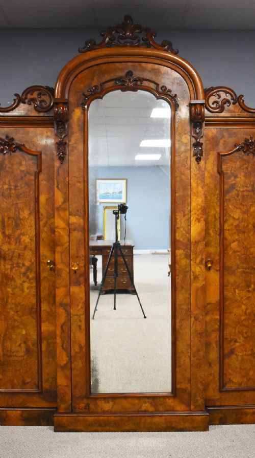 fig 5. Victorian Burr Walnut Triple Wardrobe