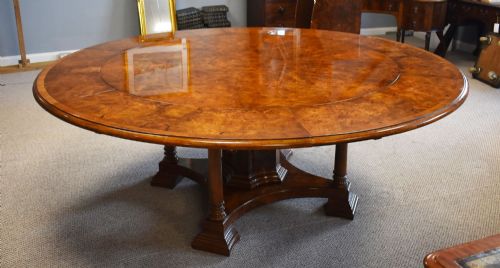 fig 2. Large Burr Walnut Circular Extending Table