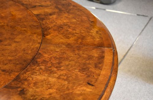 fig 3. Large Burr Walnut Circular Extending Table
