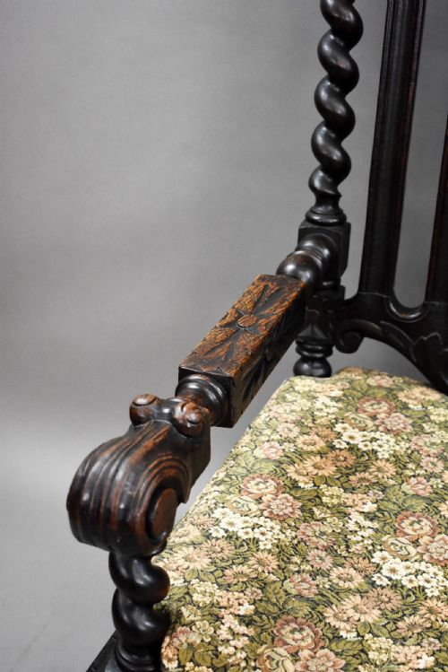 NEAR PAIR LATE 19TH CENTURY CARVED THRONE CHAIRS - ADDITIONAL PHOTO 7