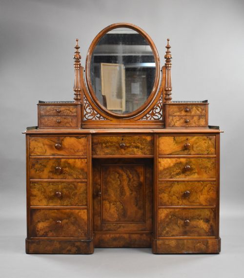 fig 1. Victorian Burr Walnut Dressing Table
