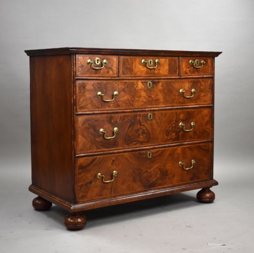 GEORGE III BURR WALNUT CHEST OF DRAWERS - ADDITIONAL PHOTO 1