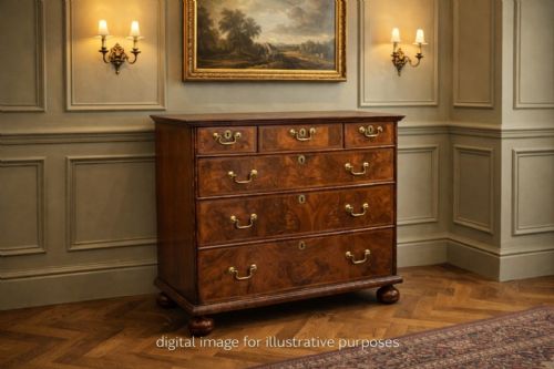 GEORGE III BURR WALNUT CHEST OF DRAWERS - ADDITIONAL PHOTO 9