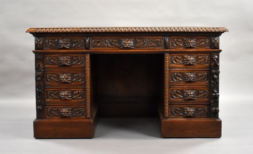 fig 2. Victorian Carved Oak Desk