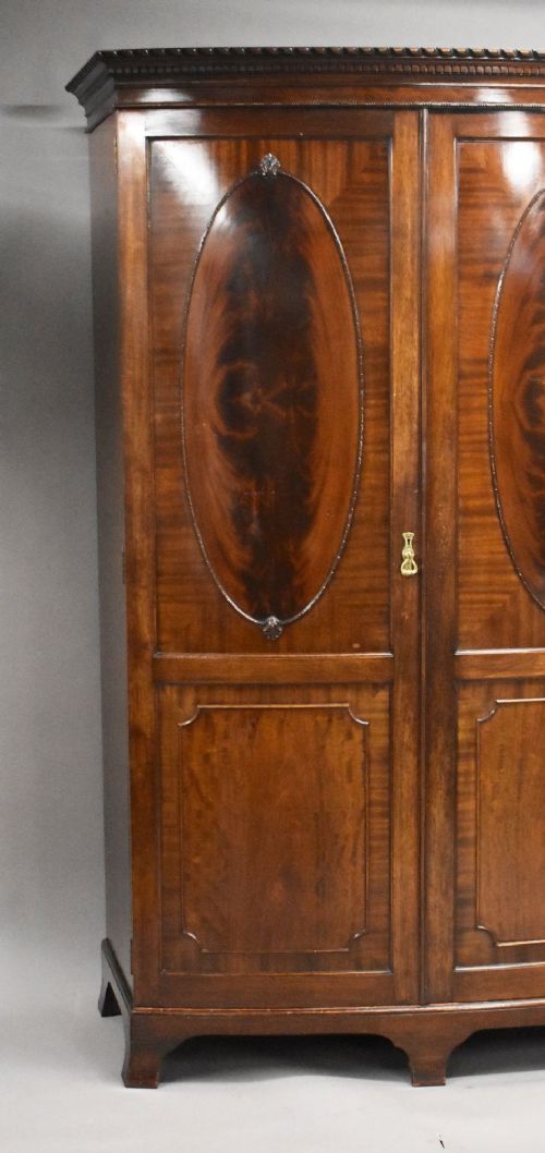 fig 1. Edwardian Flame Mahogany Bow Front Wardrobe