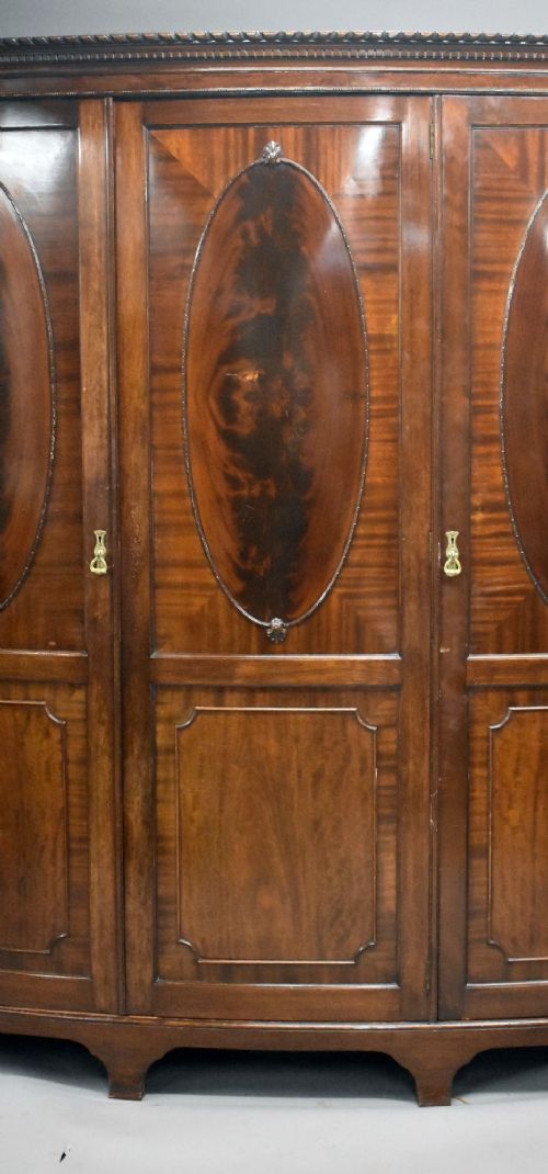 fig 3. Edwardian Flame Mahogany Bow Front Wardrobe