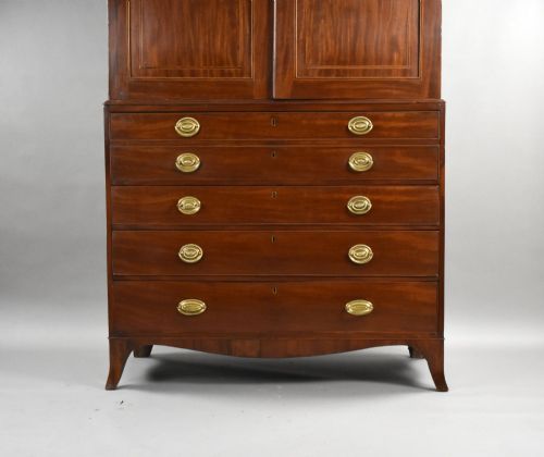 fig 2. George III Mahogany Secretaire Linen Press