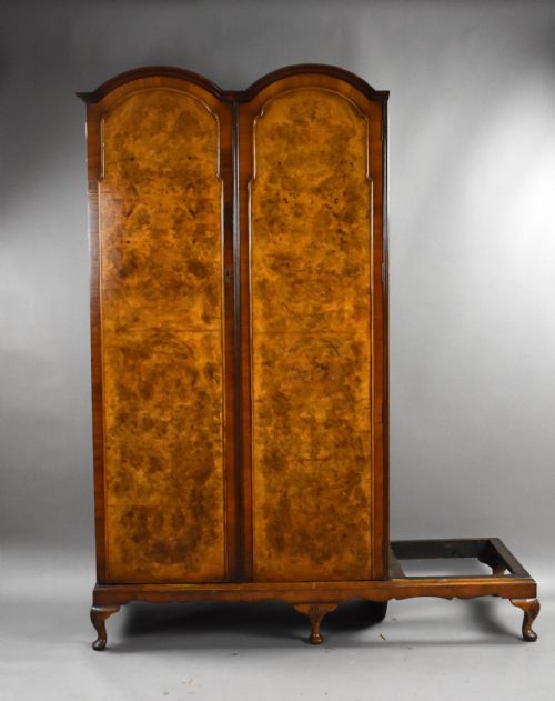 fig 1. Queen Anne Style Burr Walnut Triple Wardrobe