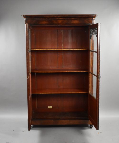 CONTINENTAL MAHOGANY CIRCA 1880 BOOKCASECABINET - ADDITIONAL PHOTO 5