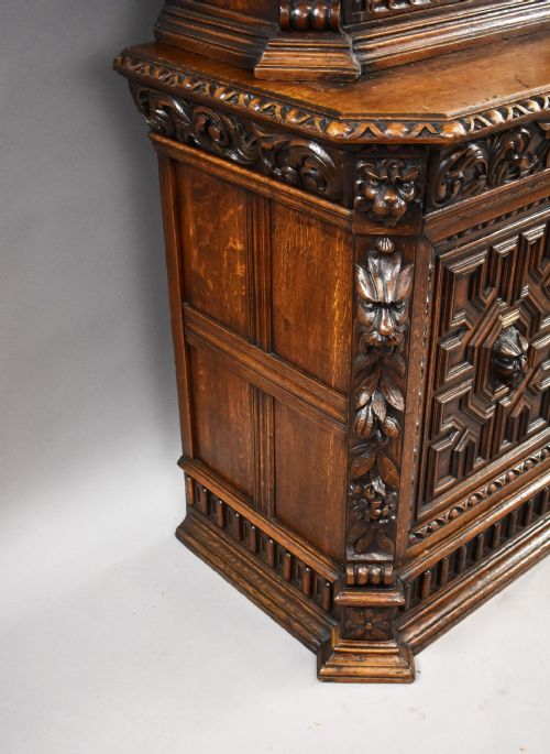 VICTORIAN CARVED OAK BOOKCASE - ADDITIONAL PHOTO 6