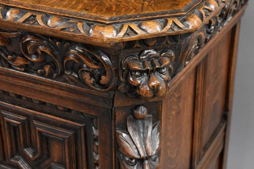 VICTORIAN CARVED OAK BOOKCASE - ADDITIONAL PHOTO 9
