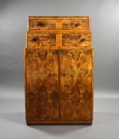fig 1. Art Deco Burr Walnut Tallboy