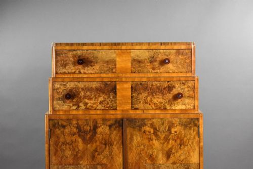 fig 4. Art Deco Burr Walnut Tallboy