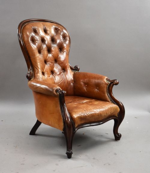 VICTORIAN LEATHER ARMCHAIR