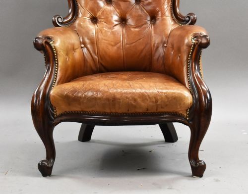 VICTORIAN LEATHER ARMCHAIR - ADDITIONAL PHOTO 3