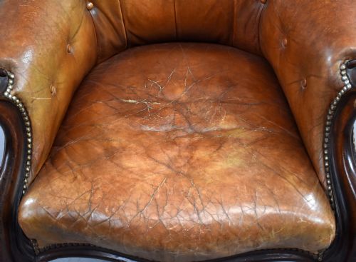 VICTORIAN LEATHER ARMCHAIR - ADDITIONAL PHOTO 6