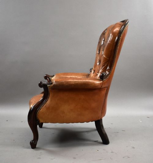 VICTORIAN LEATHER ARMCHAIR - ADDITIONAL PHOTO 9