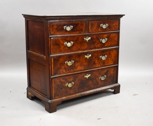 GEORGE III BURR WALNUT CHEST OF DRAWERS