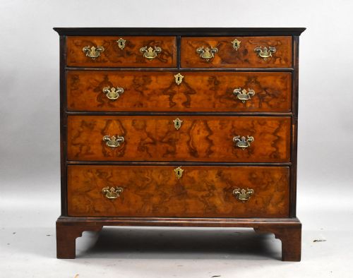 GEORGE III BURR WALNUT CHEST OF DRAWERS - ADDITIONAL PHOTO 1