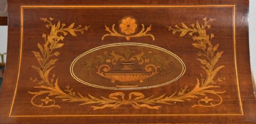 VICTORIAN SHERATON REVIVAL MARQUETRY INLAID CARLTON HOUSE DESK - ADDITIONAL PHOTO 15